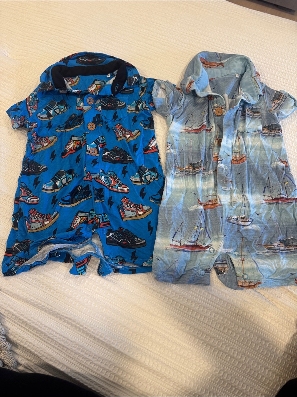 Posh Peanut Blue Sneaker Print One-Piece Bodysuit